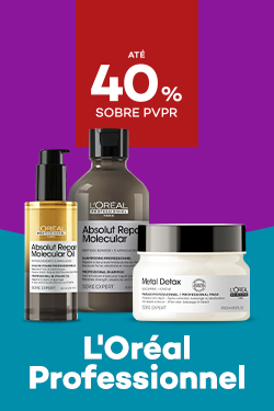 Marca Loreal Professionnel com destaque promocional at&eacute; 40% sobre pre&ccedil;o de Venda ao P&uacute;blico Recomendado